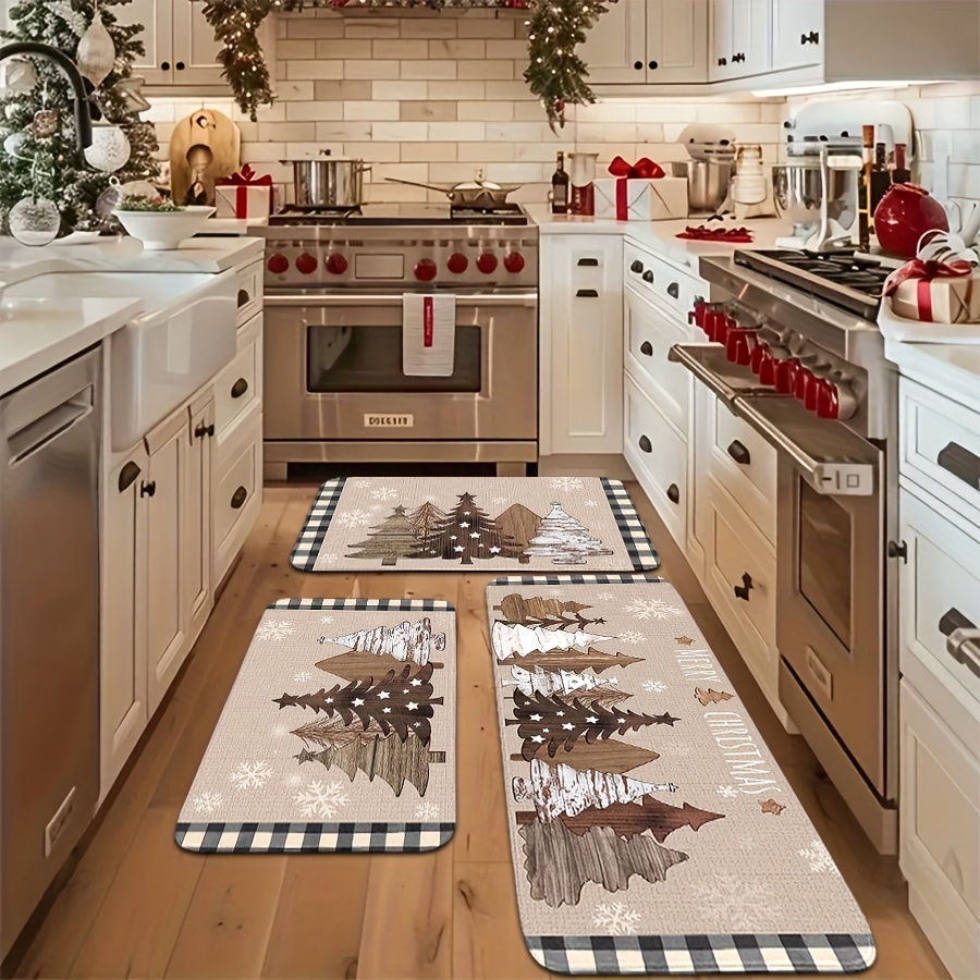 Family Tree Print - VIKAMA Set Christmas Kitchen Floor Mats