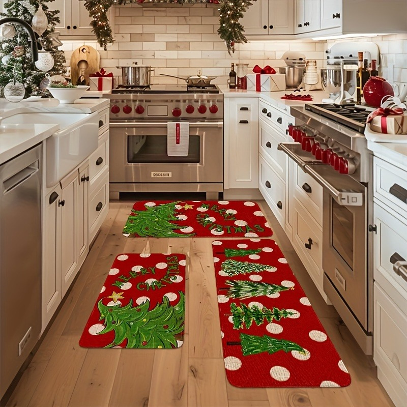Family Tree Print - VIKAMA Set Christmas Kitchen Floor Mats