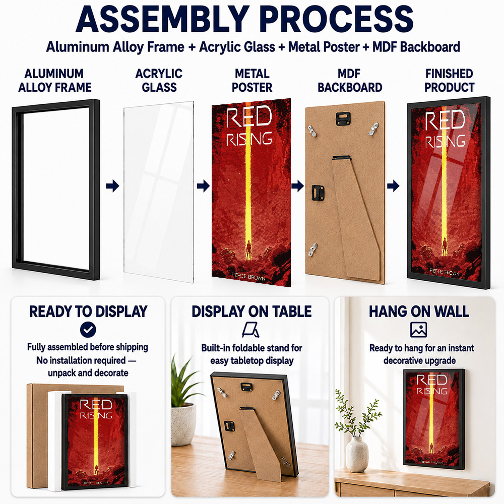 Red Rising Book Cover Framed A - огляд і ціна Custom Photo Book